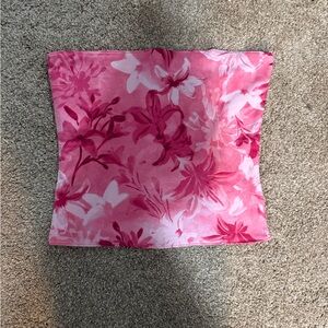 Hollister Pink Floral Crop Top